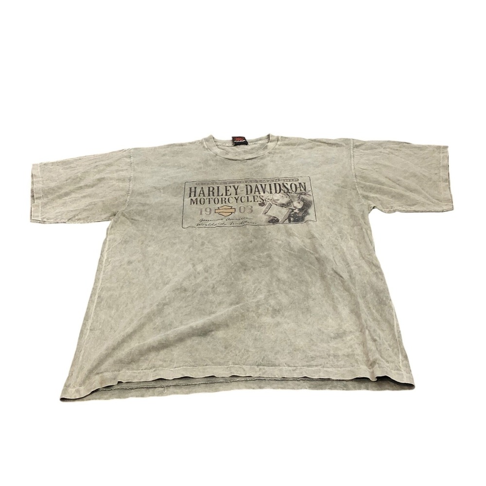 Harley Davidson T Shirt Mens XL Green Acid Wash Carolina Coast Graphic Tee USA